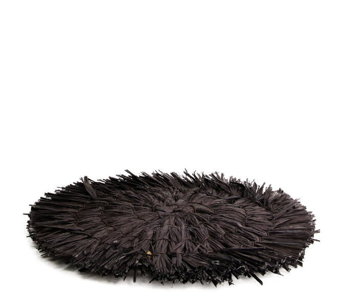 Placemat raffia 28x28x1cm - Black