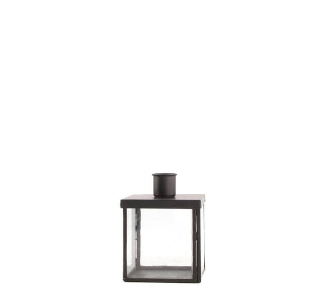 Dinnercandle holder glass 7.5x7.5x11cm