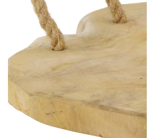 Slice teak wood with handles 28x28x3.5cm - Natural