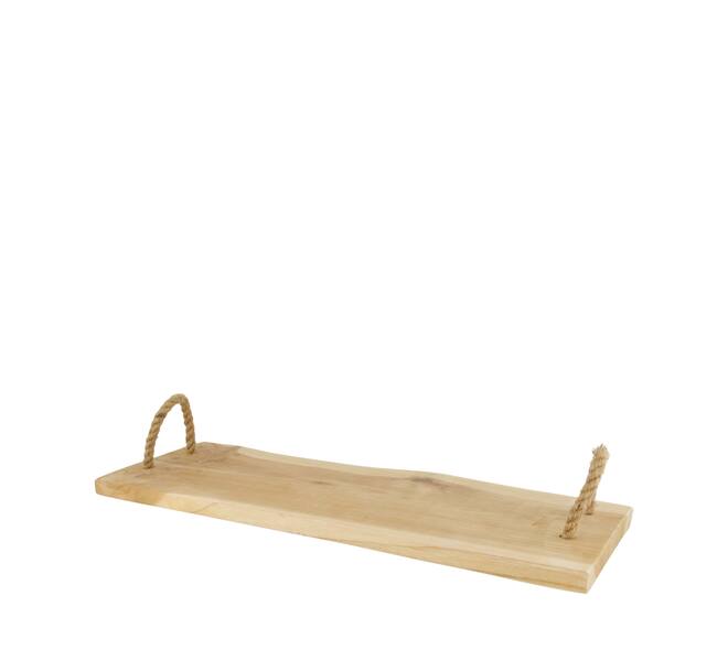 Tray teak wood with handle 57x20x2cm - Natural