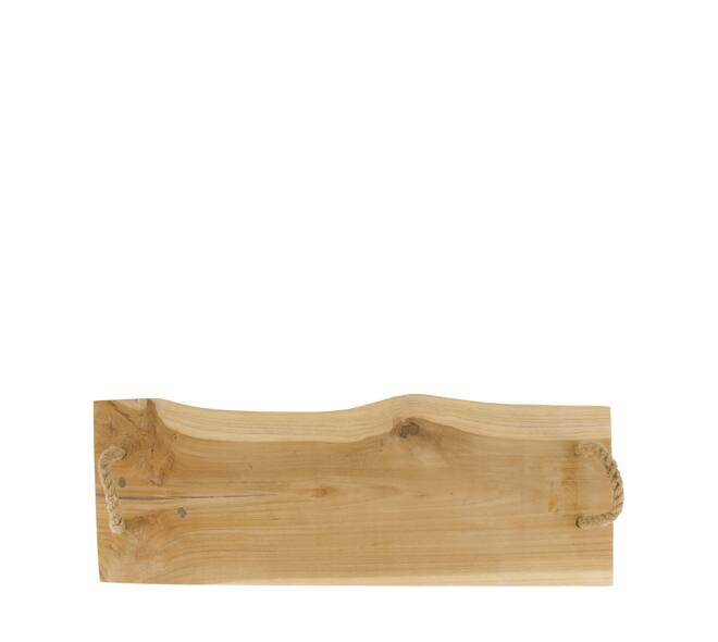 Tray teak wood with handle 57x20x2cm - Natural