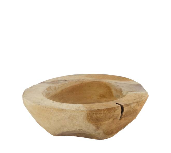 Bowl round teak wood 15x15x4.5cm - Natural