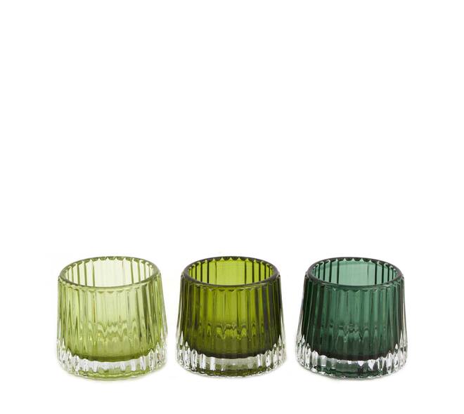Tealight holder glass 8x8x7cm - Multi