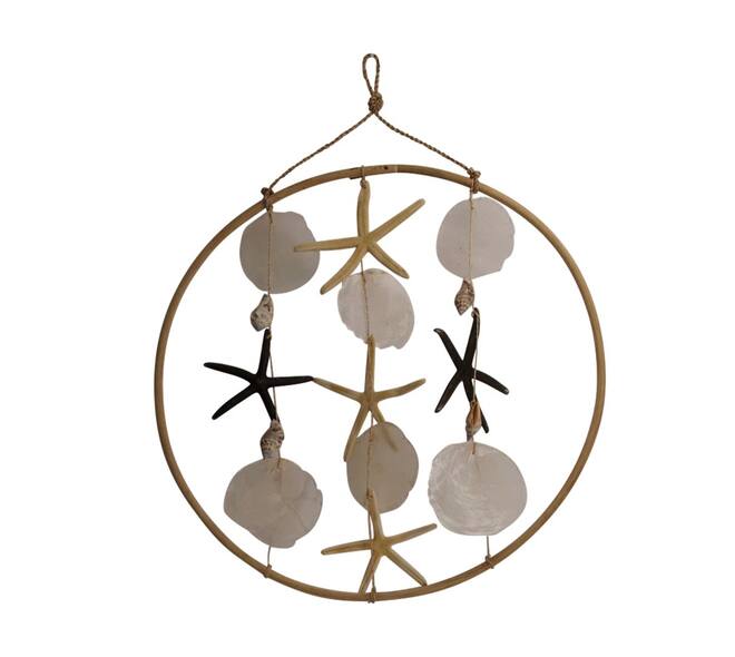 Ring bamboo with shells Ø38x38cm