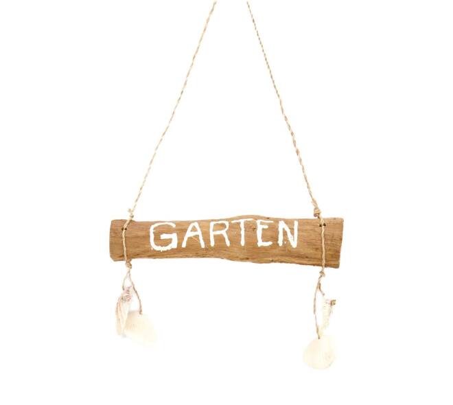 Sign wood with shells 20x16x3cm