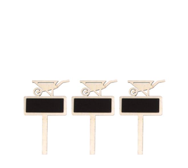 Figurine garden wood on stick 10x0.5x25cm 3pc A/2