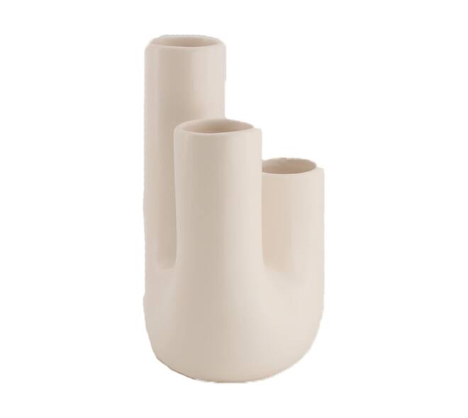Vase ceramic 11.8x11.6x20.5cm - White