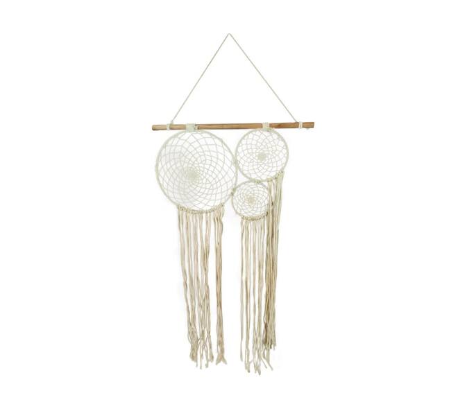 Hanger macrame fabric 28x2x45cm - White