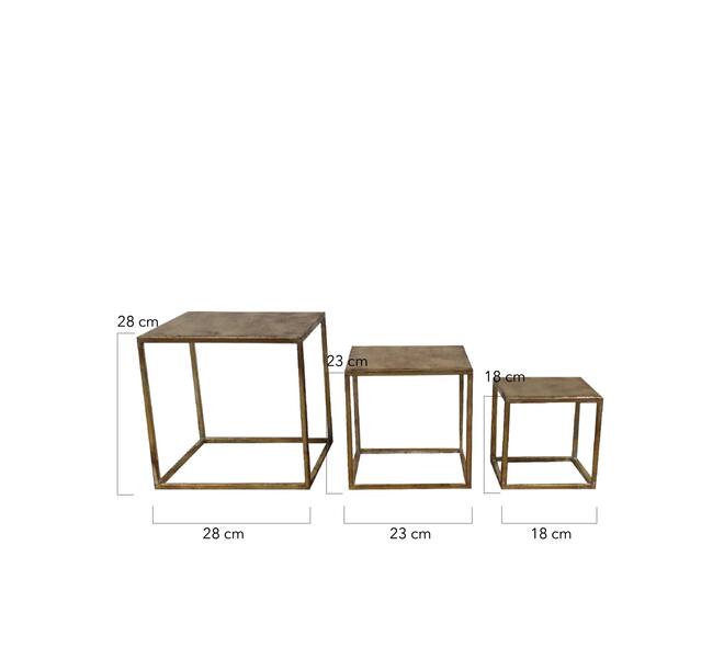 Side table metal 28x28x28cm S/3