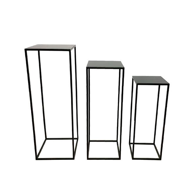 Table dappoint Bruges - Metal - 27x27x77cm - Gris