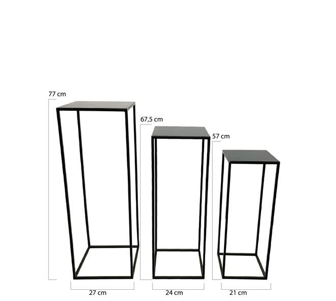 Table dappoint Bruges - Metal - 27x27x77cm - Gris