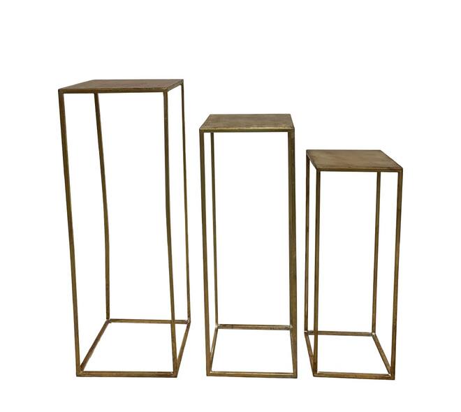 Side table square metal 27x27x77cm S/3