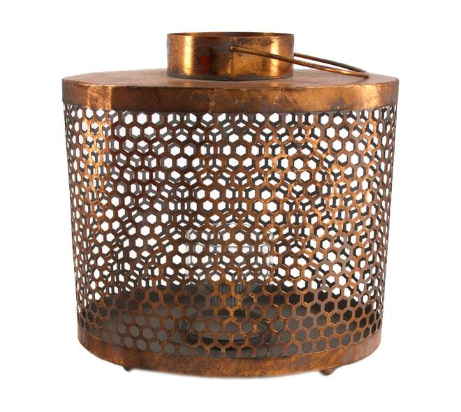 Lantern metal with glass 30x19.5x30.5cm