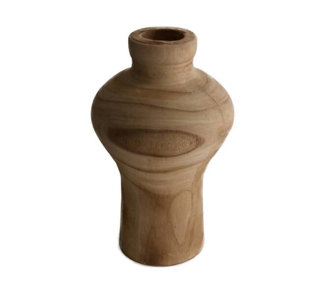 Vase paulownia wood Ø18x28cm