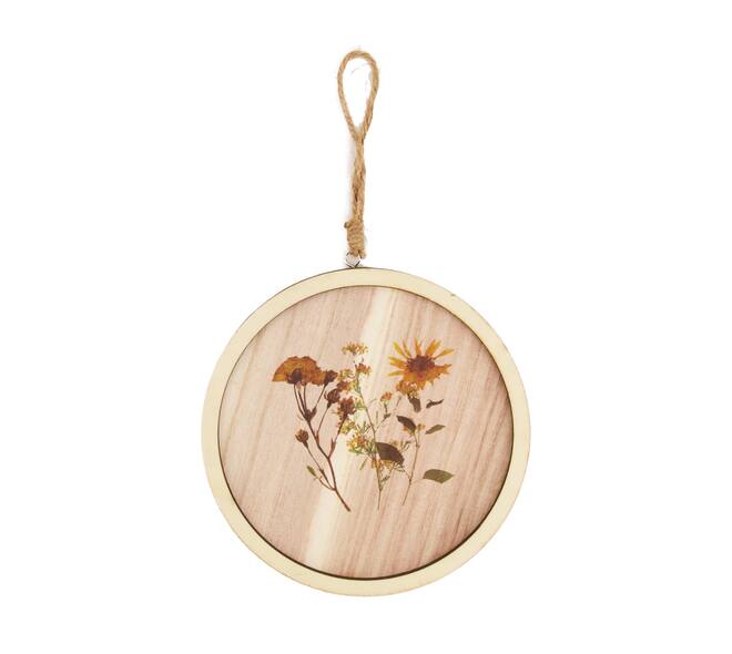 Hanger with dried flower wood 18x1.9x18.5cm