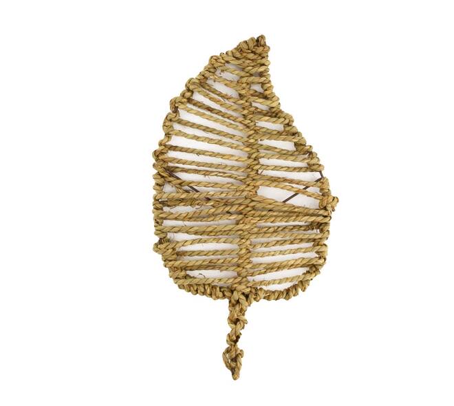 Leaf paper rope nature 18x1x38cm