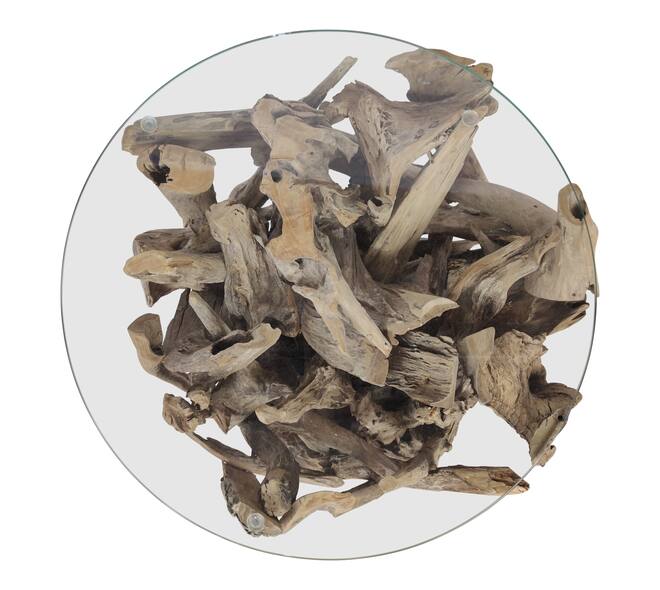 Table root with glass 60x60x57cm Ø60cm