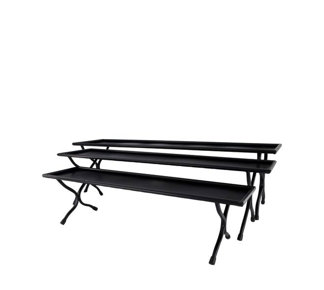 Tray metal on stand 71.5x18x19cm  - Black