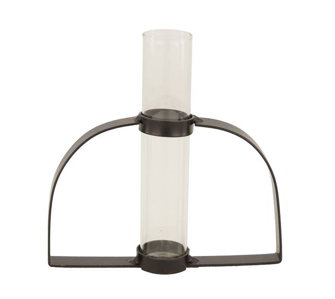 Vase metal with glass 15x1.5x15cm - Black