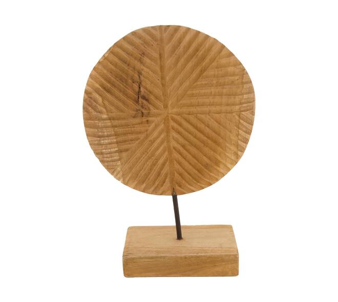 Statue circle teak wood 22x10x32cm - Natural