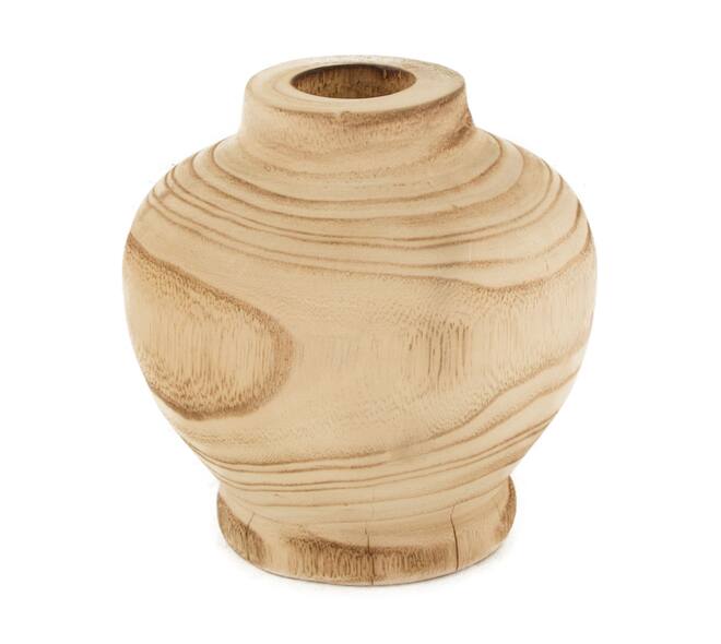 Vase paulownia wood Ø14x14cm