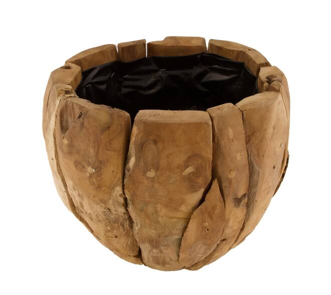 Planter teak D33x29cm - Natural