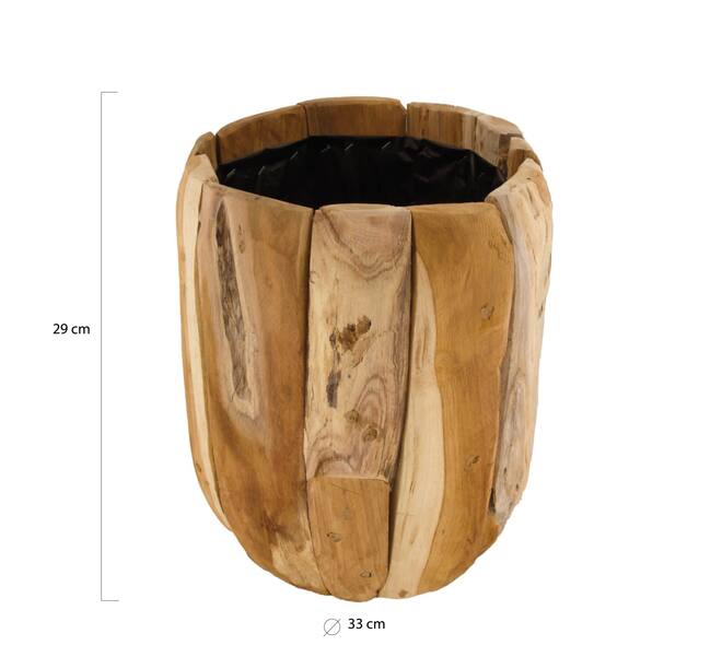 Planter wood 33x33x29cm Ø33cm
