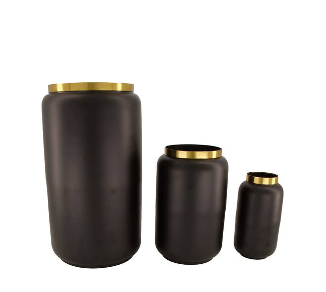 Vase Leicester - Metall - 34x18x18 cm - Schwarz