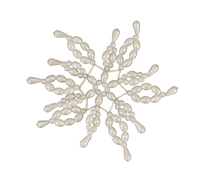 Hanger snowflake plastic 16.5x16.5x1cm - White