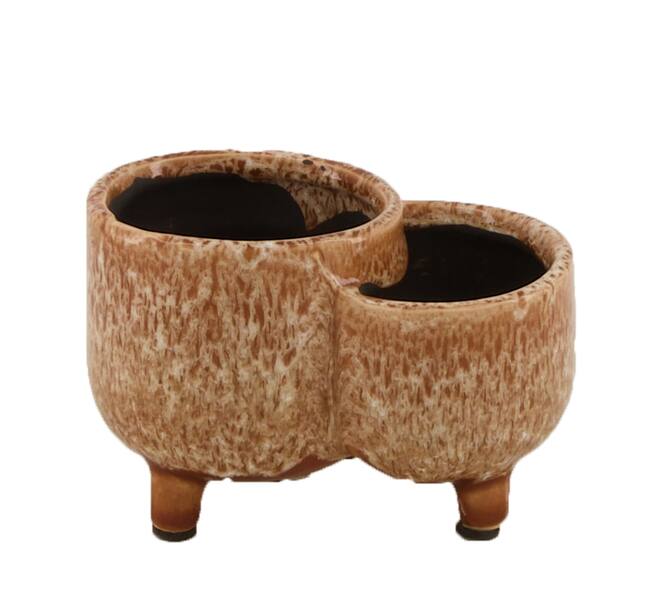 Planter ceramic on feet 11.5x8x7.5cm