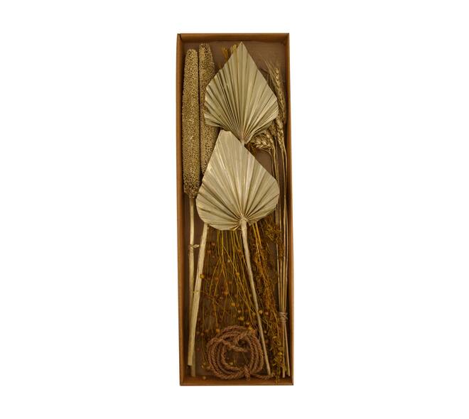 Dried flower exotic grass mix nature in tray 57x18x3cm