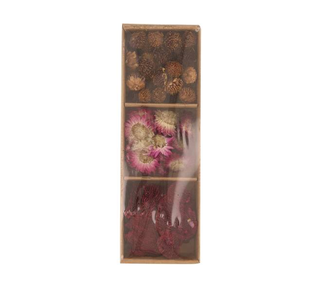 Box with exotic flowers nature 27x9x4cm