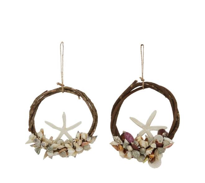 Wreath nature with shells 23x3x23cm A/2