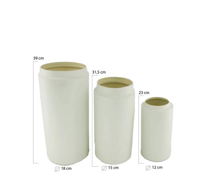 Vase metal Ø18x39cm S/3