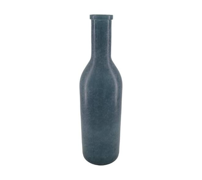 Bottle recycled glass 14x14x50cm