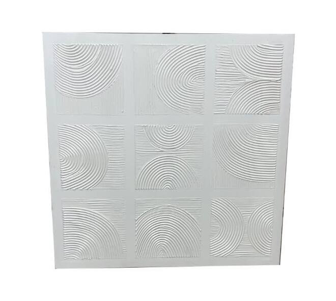 Wall art hand painted linen 58x3x58cm
