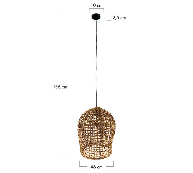 Hangelampe Hanoi - Bananenblatt - 46x46x56cm - Braun
