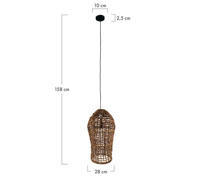 Hanglamp Hanoi - Bananenblad - 28x28x58cm - Bruin