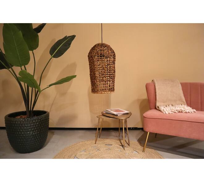 Hanglamp Hanoi - Bananenblad - 28x28x58cm - Bruin