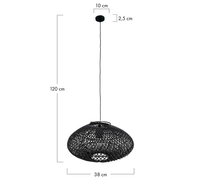 Ceiling light rattan 38x38x20cm