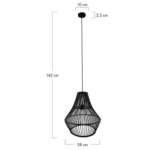 Ceiling light bamboo 38x38x42cm