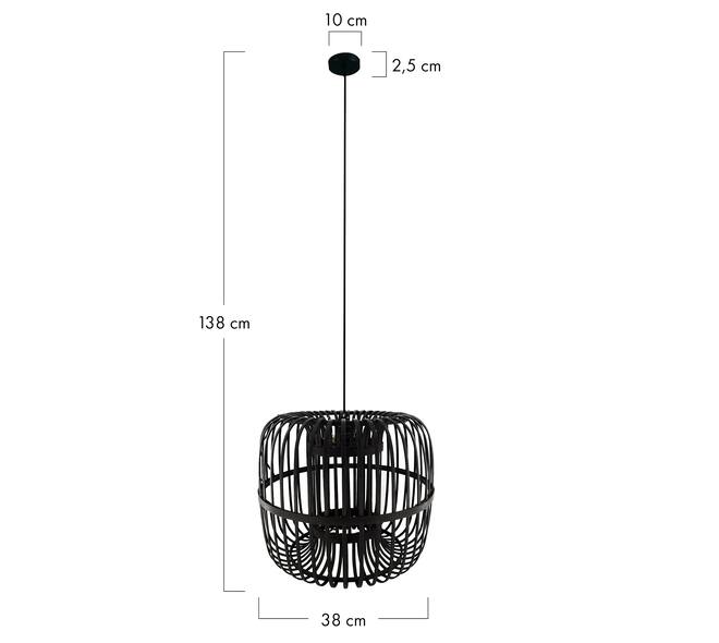 Ceiling light round bamboo 38x38x32cm