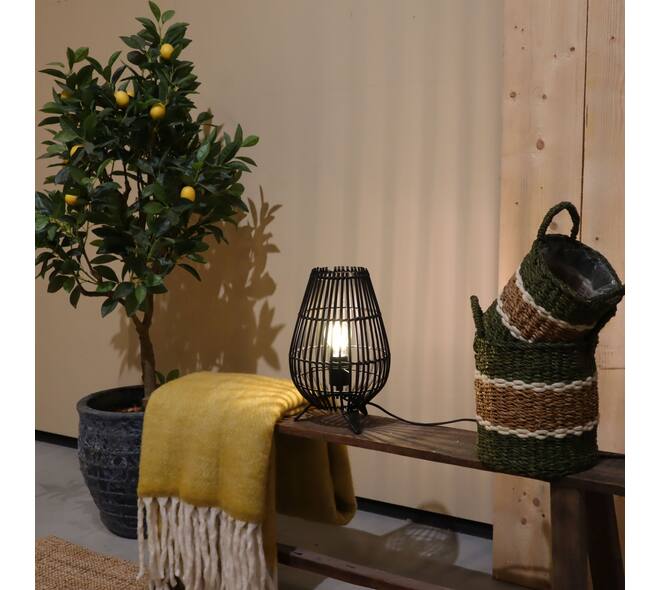 Table lamp bamboo 22x22x35cm