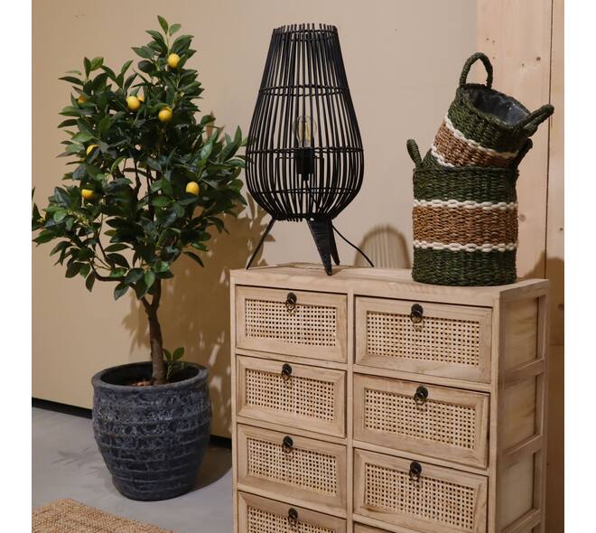 Floor lamp bamboo 28x28x58cm