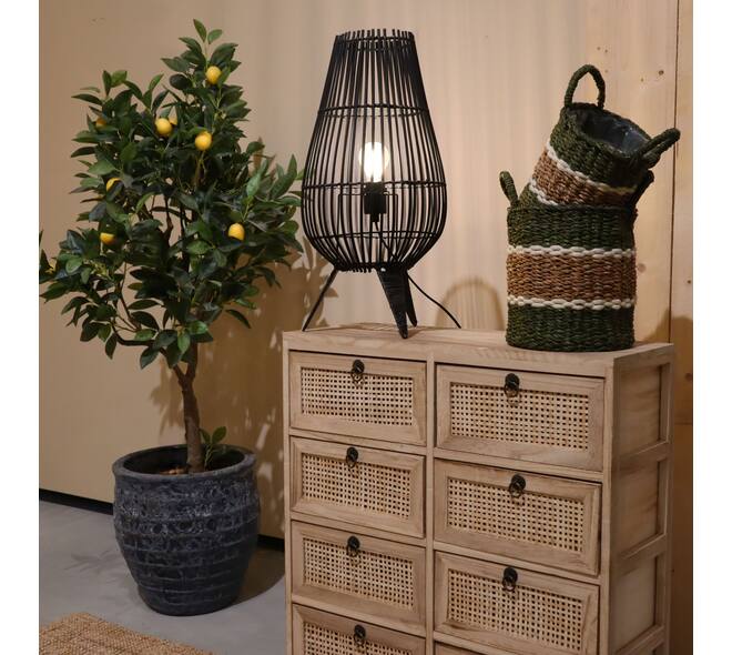 Floor lamp bamboo 28x28x58cm