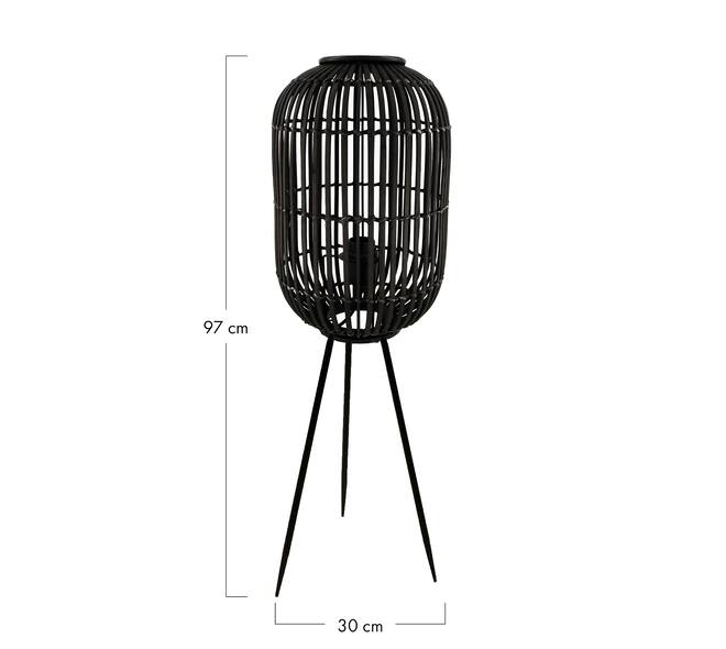 Lampadaire Essen - Bambou - 30x30x97cm - Noir