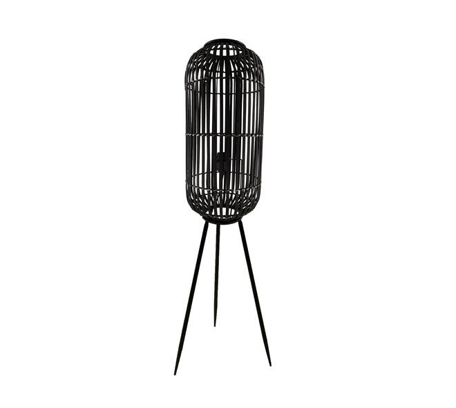 Staande lamp Essen - Bamboe - 35x35x117cm - Zwart