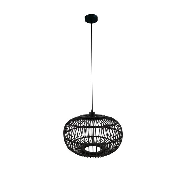Hanglamp Varna - Bamboe - 38x38x27cm - Zwart