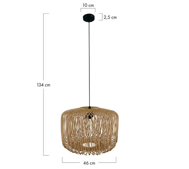 Ceiling light bamboo 46x46x34cm - Natural