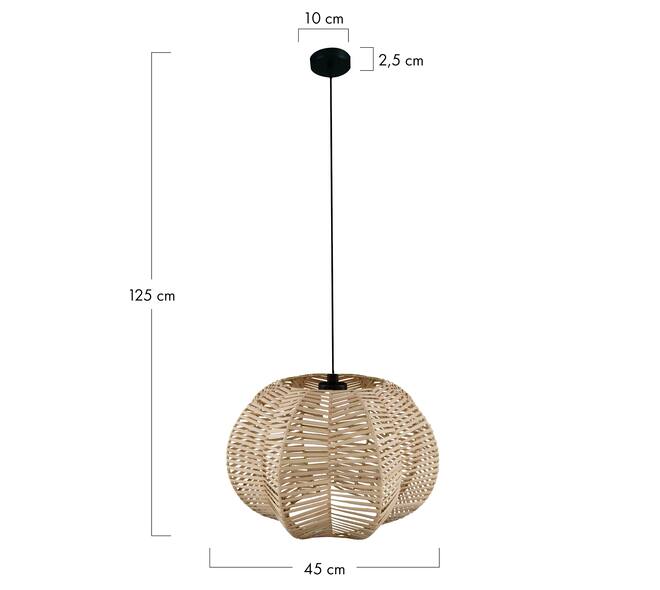 Ceiling light rattan 45x45x25cm